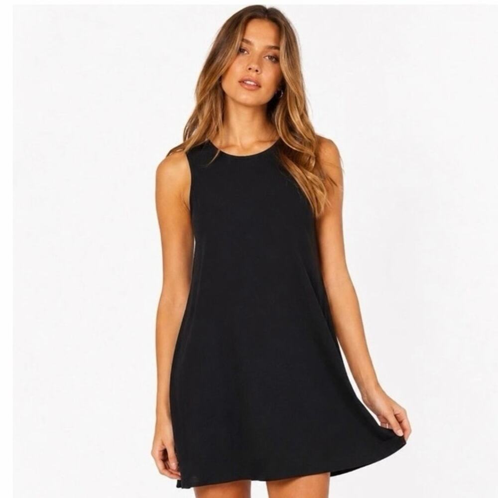 NWT Market & Spruce Black Sleeveless Mini T-Shirt Dress M Petite MP